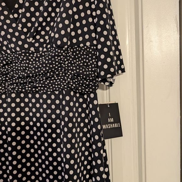 Sandra Darren Black and White Dotted Midi Dress - Picture 4 of 6